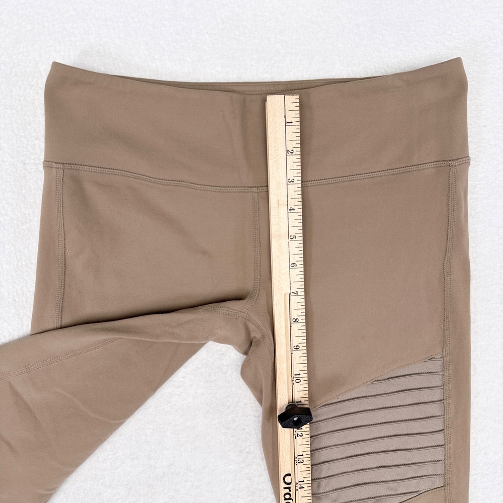Alo Yoga High Waist Moto Leggings Size Large Tan Athleisure Activewear Gym - Picture 9 of 9